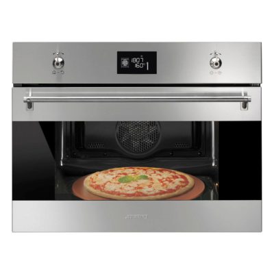 Smeg Classic SFP4390XPZ 60cm Reduced Height (45cm) Compact Pyrolytic Pizza Oven  in Stainless Steel